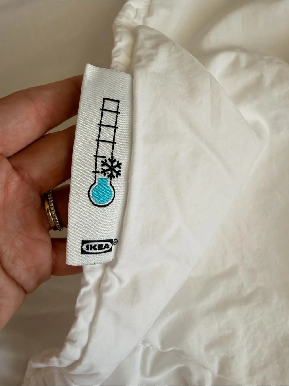 IKEA White Quilted Comforter with Subtle Stitch Pattern
